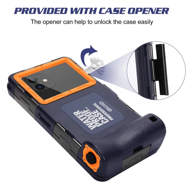 UrbanX Professional [15m/50ft] Swimming Diving Surfing Snorkeling Photo Video Waterproof Protective Case Underwater Housing for  W41+ And all Phones Up to 6.9 Inch LCD with Lanyard