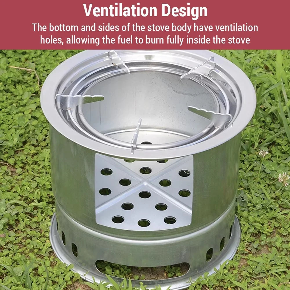 Versatile Camping Stove by [Brand], Portable Wood Stove for Picnic Backpacking