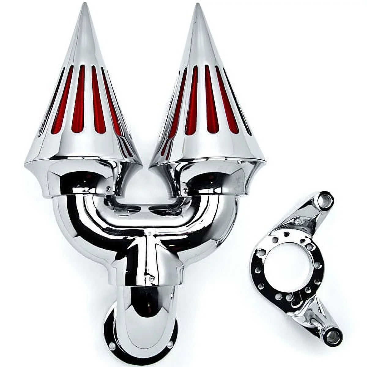 Krator Chrome Dual Spike Intake Air Cleaner Filter Kit appropriate with Harley-Davidson Dyna Custom Applications