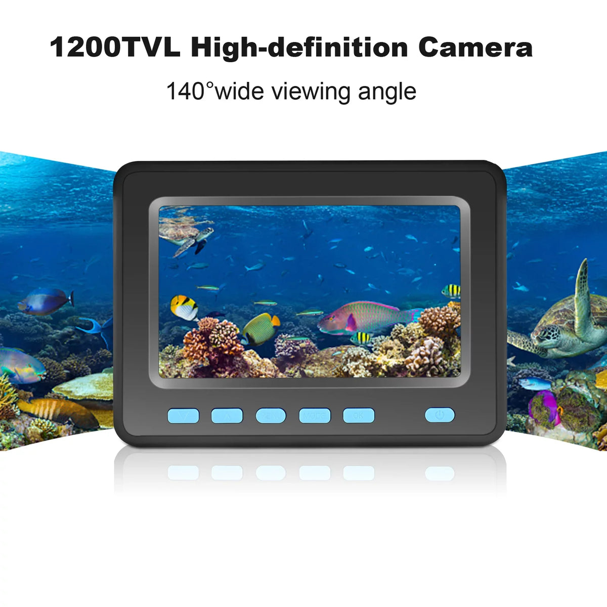 Walmeck 20M/30M 1200TVL Underwater Fishing Camera Fish Finder 4.3'' LCD 8PCS IR LED Night Vision Camera for Ice ship Fishing