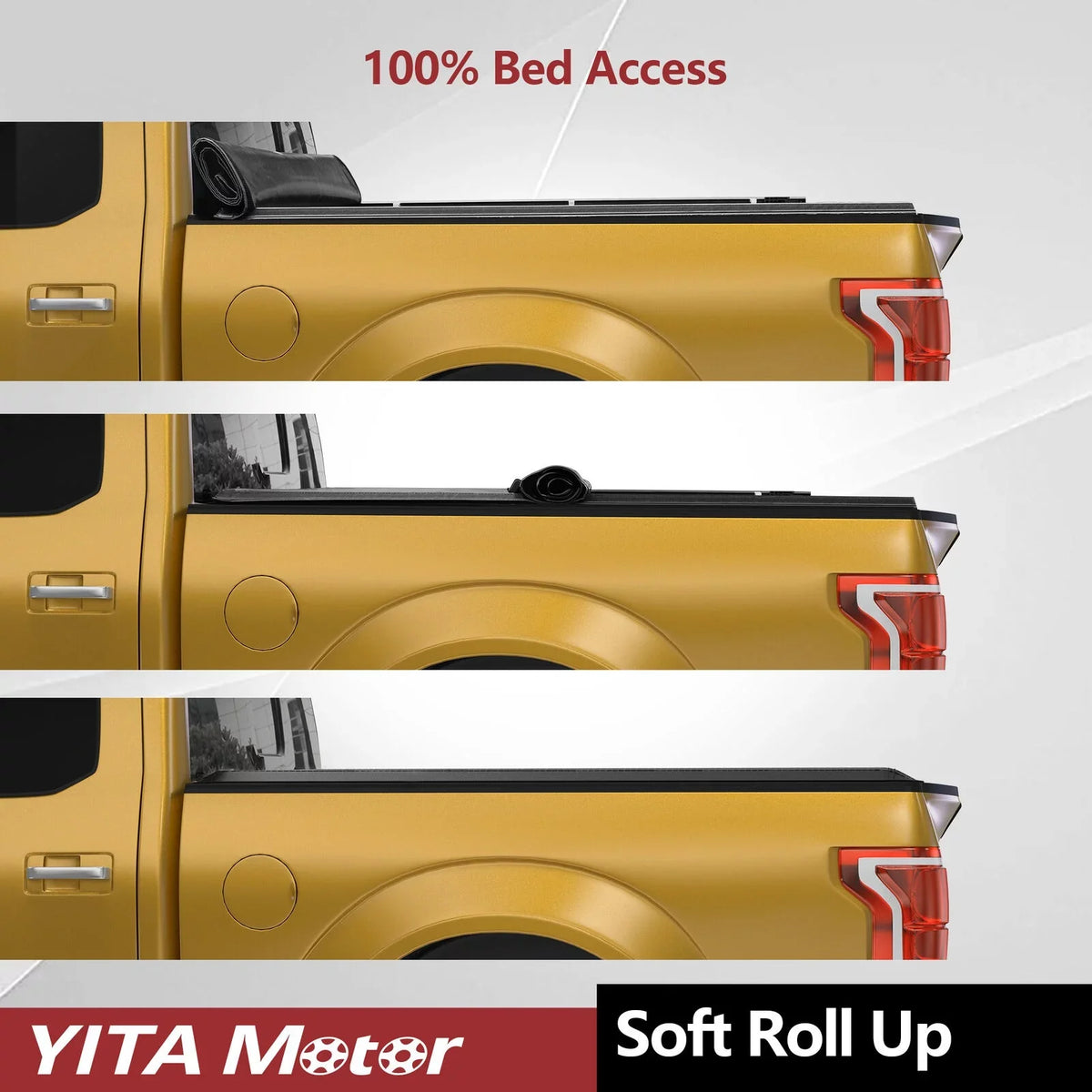 Ledkingdomus 6.2 ft Bed Soft Roll Up Truck Bed Tonneau shield for 2015-2022 Chevy Colorado/GMC Canyon