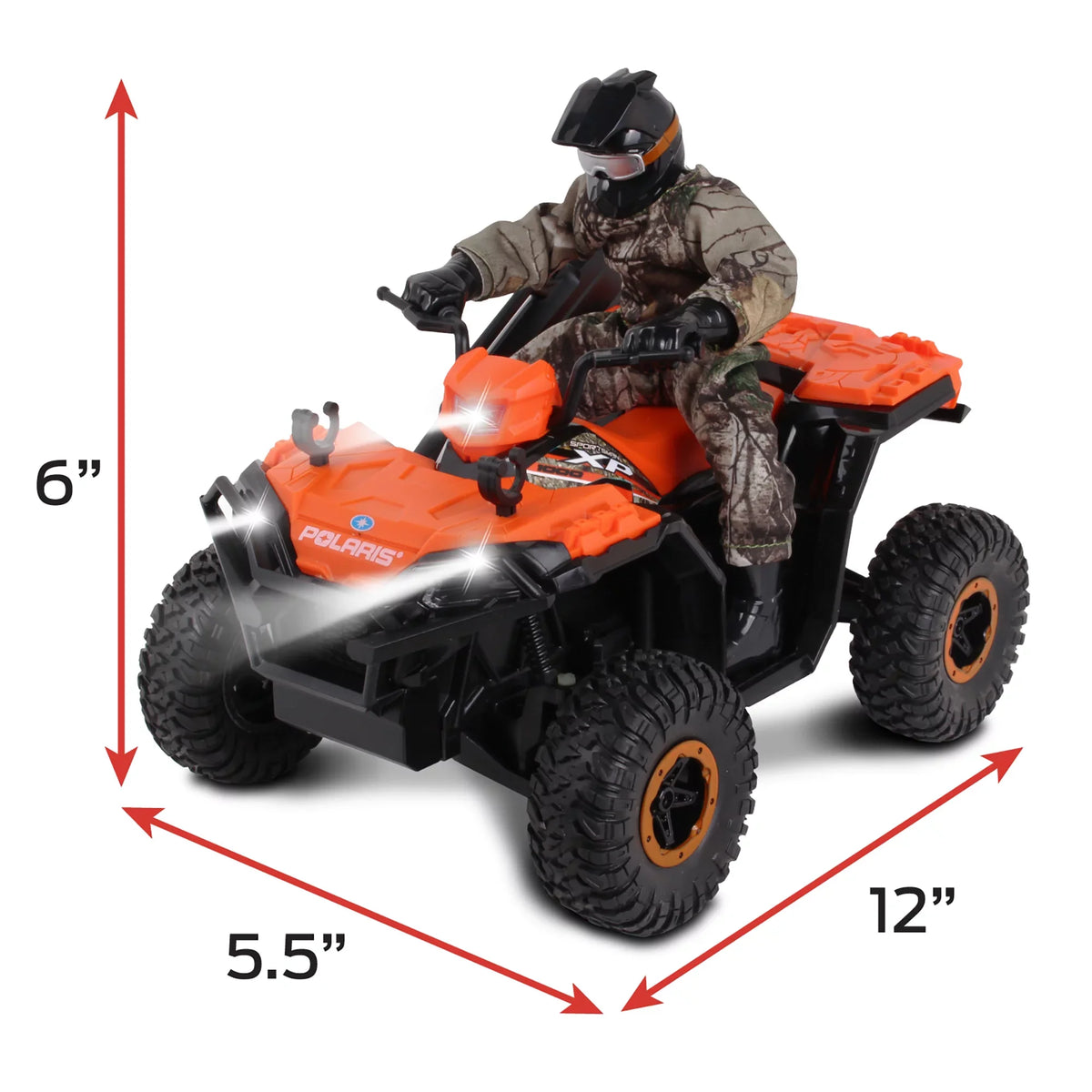 NKOK RealTree 1:8 Scale Radio Control Polaris Sportsman XP - #81433, With Turbo Boost & Rider, 2.4 GHz RC, RealTree Edge Camouflage, Officially Licensed, Ages 6+
