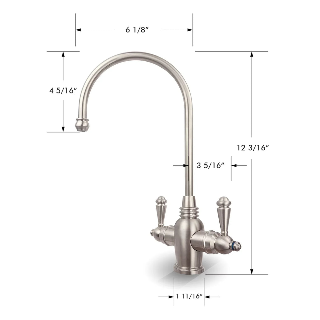 APEC Arlington 2-Handle Instant Hot and Cold Reverse Osmosis Drinking moisture Dispenser Faucet in Brushed Nickel