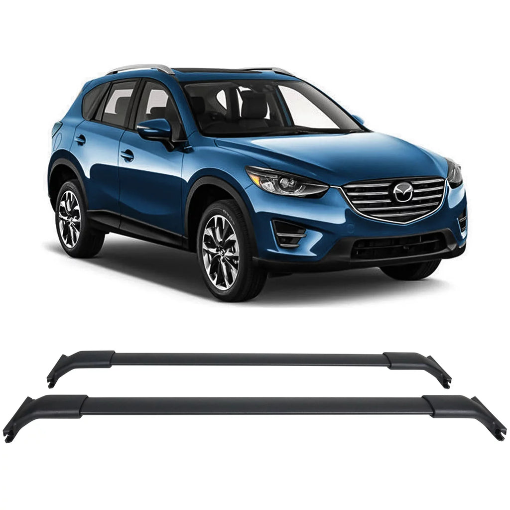 Ikon Motorsports matching with 13-16 Mazda CX-5 CX5 OE Style Cross Bar Roof Rack Black Aluminum