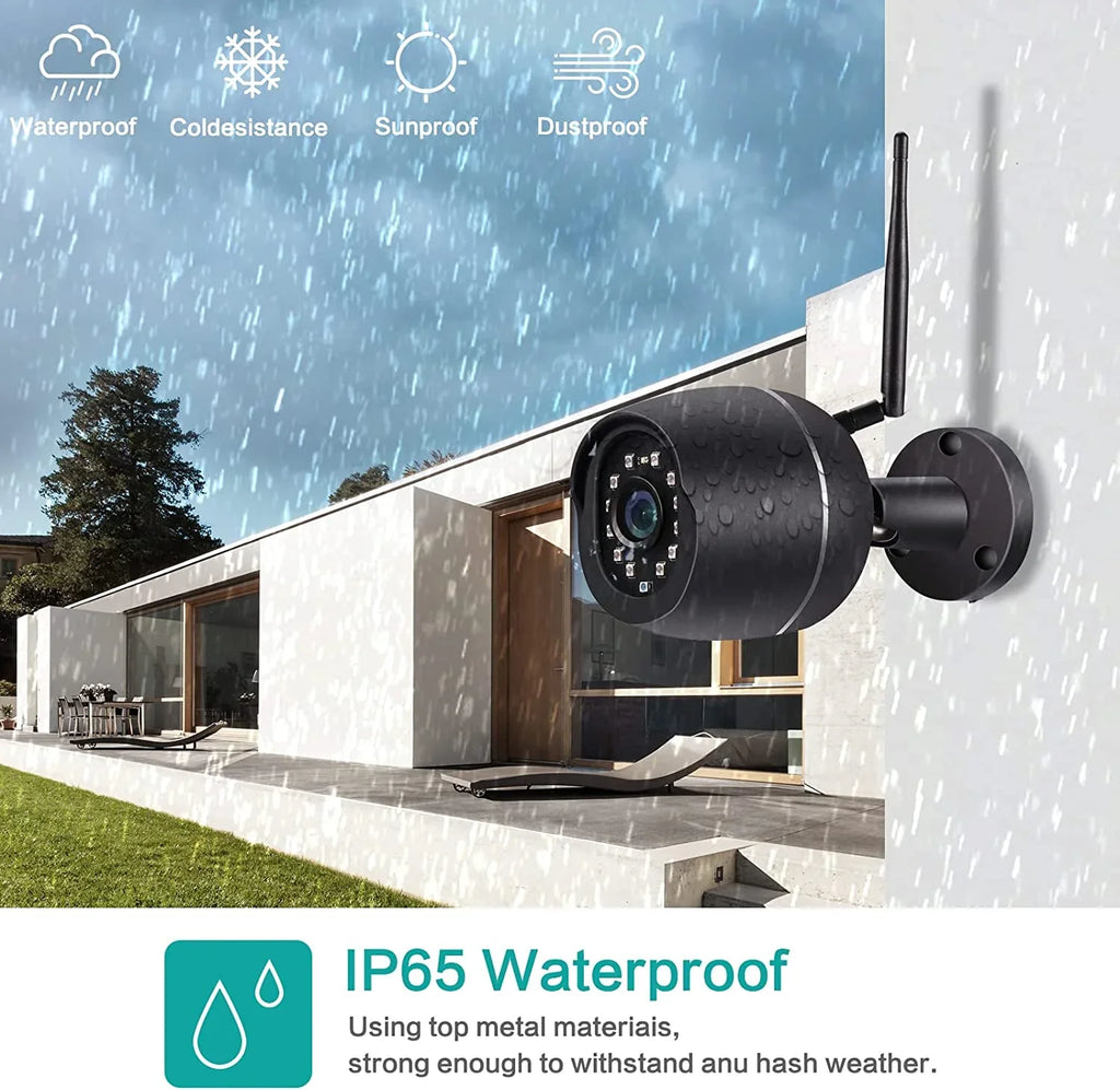 Security Cameras, 2 Pack 1080P WiFi Full Metal Case Cameras for Home Security Outdoor Waterproof Bullet Camera Two-Way Audio, Motion Detection Alert, SD Card Cloud, appropriate with Alexa