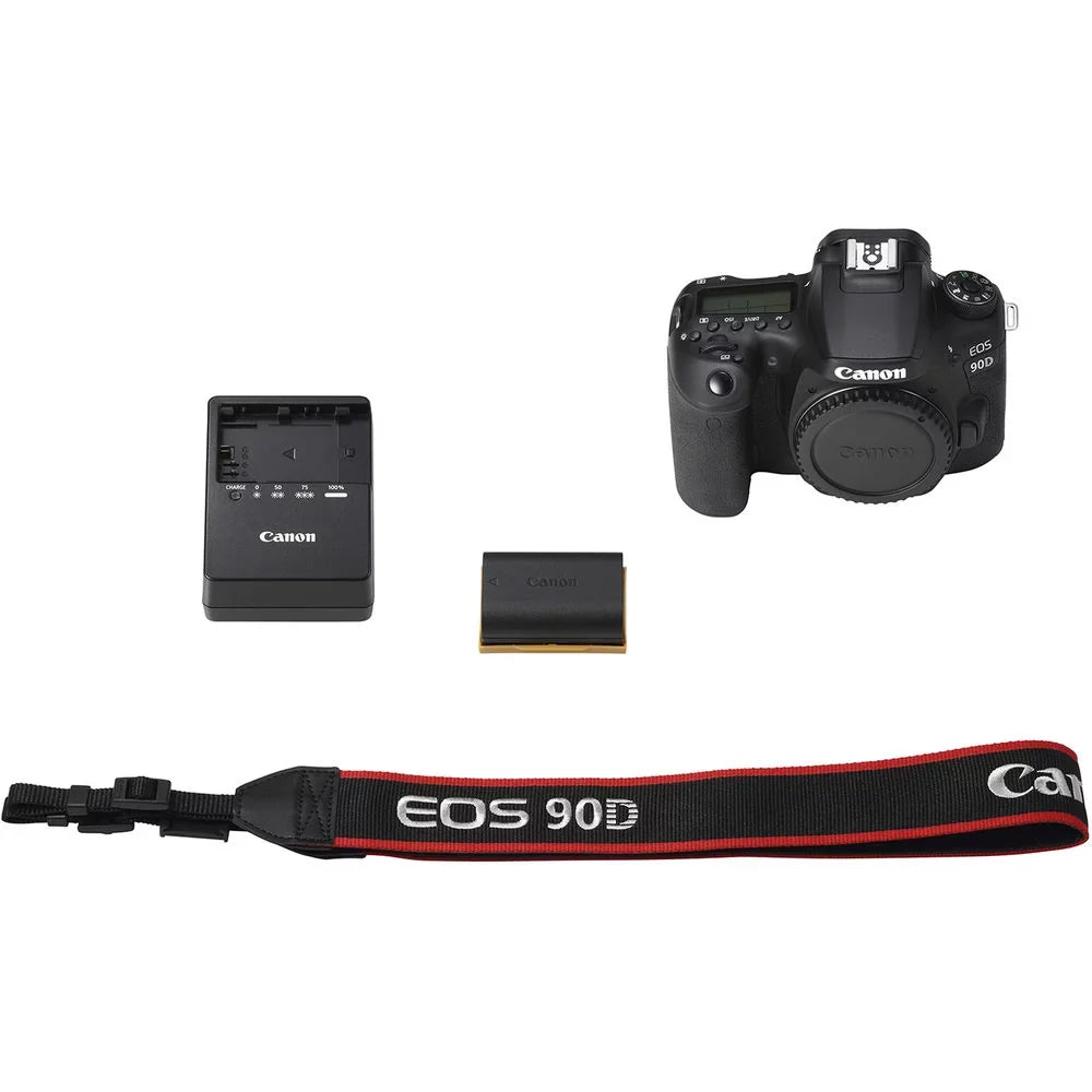 EOS 90D DSLR Camera With  EF-S 10-18mm f/4.5-5.6 IS STM Lens, Soft Padded Case, Memory Card, and More