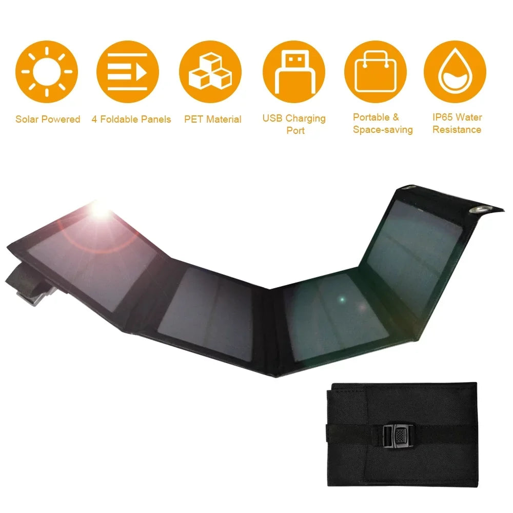 OWSOO Solar Panel,ank With 4 Cell Bendable Ip65 aqua Resistance P-ower Outdoors P-owered Cell Bendable 4 Solar Panels Resistance P-ower ank Solar P-owered Cell Ip65 liquid Resistance 5v 20w Usb
