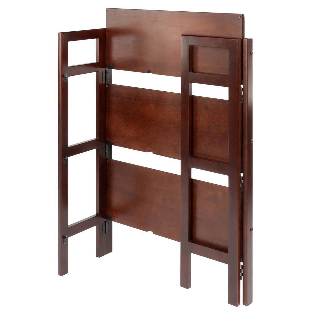 Winsome Wood Terry 3-Tier Foldable Shelf, Stackable, Walnut Finish