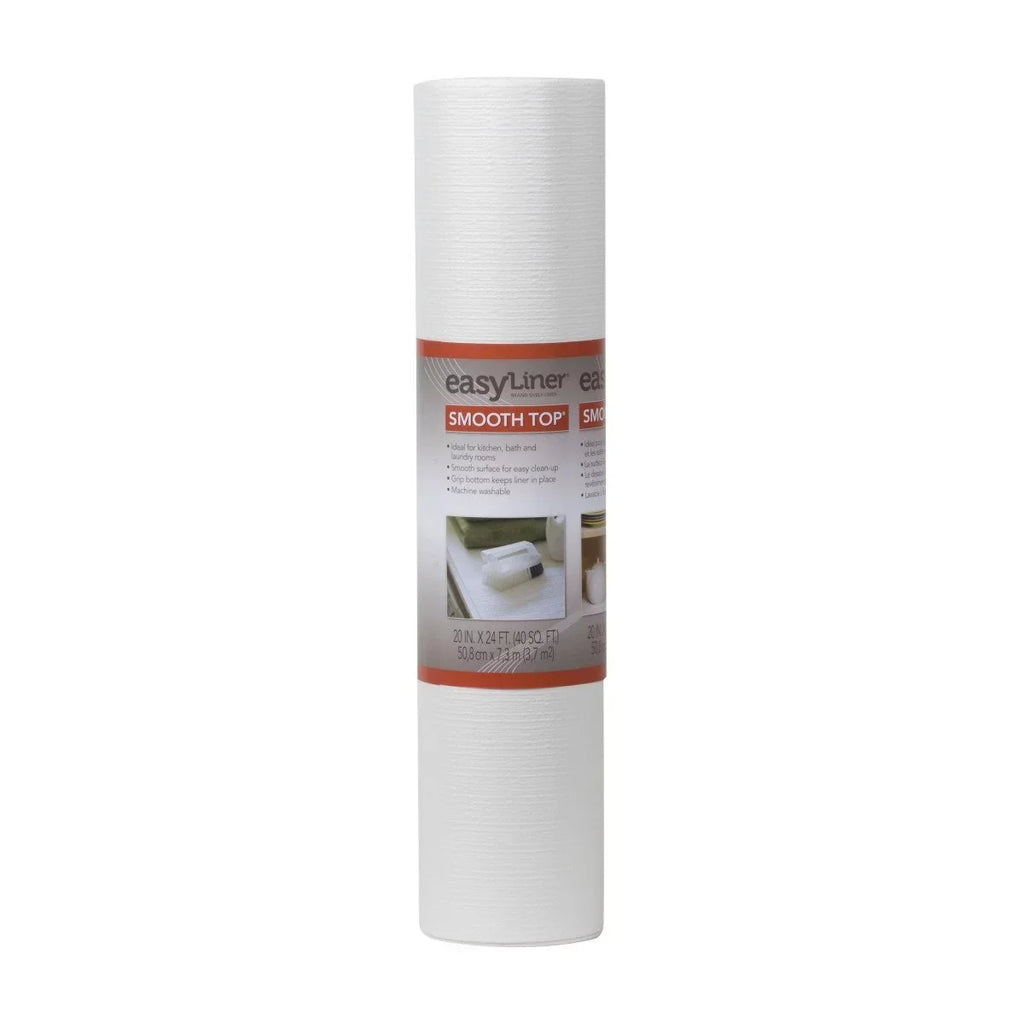Shelf Liner, White, 2 Count. x 24 ft. Duck 281872 Smooth Top Easy Non-Adhesive 20 in