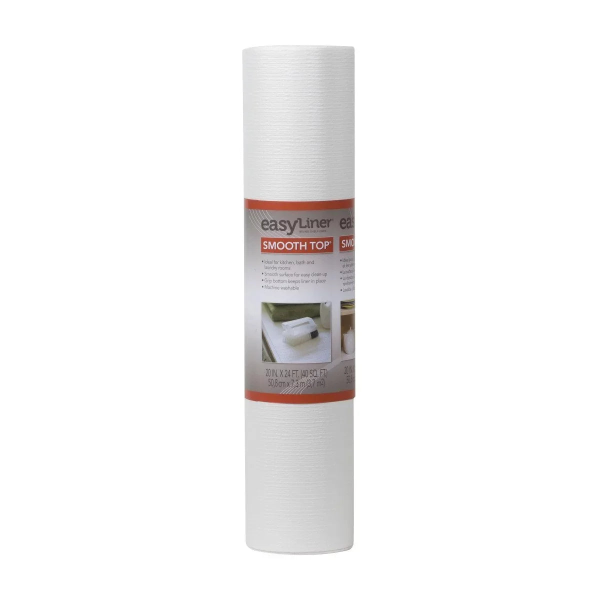 Shelf Liner, White, 2 Count. x 24 ft. Duck 281872 Smooth Top Easy Non-Adhesive 20 in