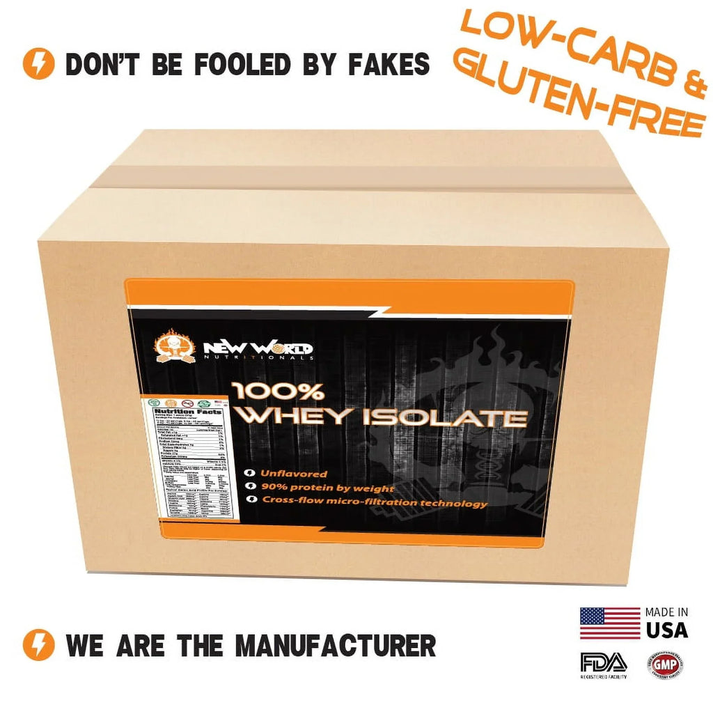 Bulk Whey Protein Isolate - High superior Protein by New World Nutritionals, Chocolate Flavor Protein Powder, 7.5 Ibs, Direct From Manufacturer