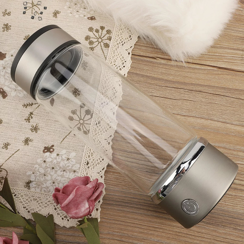 VIFERR Hydrogen liquid Bottle USB Charging Rich Hydrogen moisture Purifier Filter Glass Bottle Portable Lonizer Cup