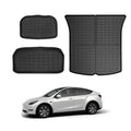 KIKIMO Tesla Model Y Storage Mat and Cargo Liners, Tesla Model Y Accessories, All climate Trunk Mat, Waterproof Rear Cargo Mat Custom Fit for Tesla, Heavy Duty Floor Mats