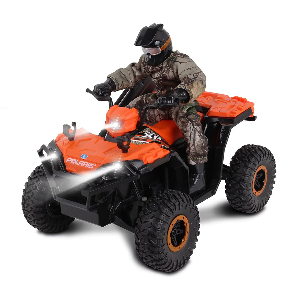 NKOK RealTree 1:8 Scale Radio Control Polaris Sportsman XP - #81433, With Turbo Boost & Rider, 2.4 GHz RC, RealTree Edge Camouflage, Officially Licensed, Ages 6+