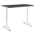 Rectangular Adjustable Height Table - Graphite/Silver. x 30 - 42 in. x 30 in. ARC 60 in