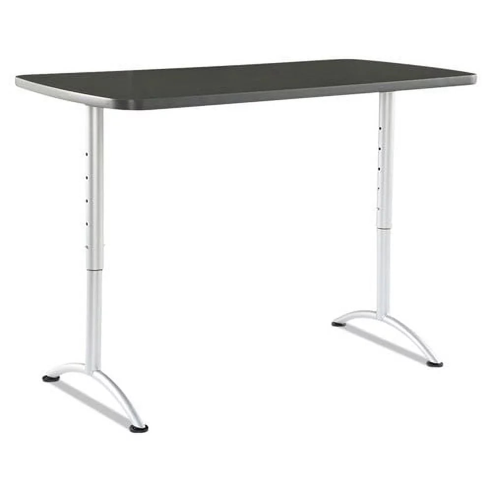 Rectangular Adjustable Height Table - Graphite/Silver. x 30 - 42 in. x 30 in. ARC 60 in