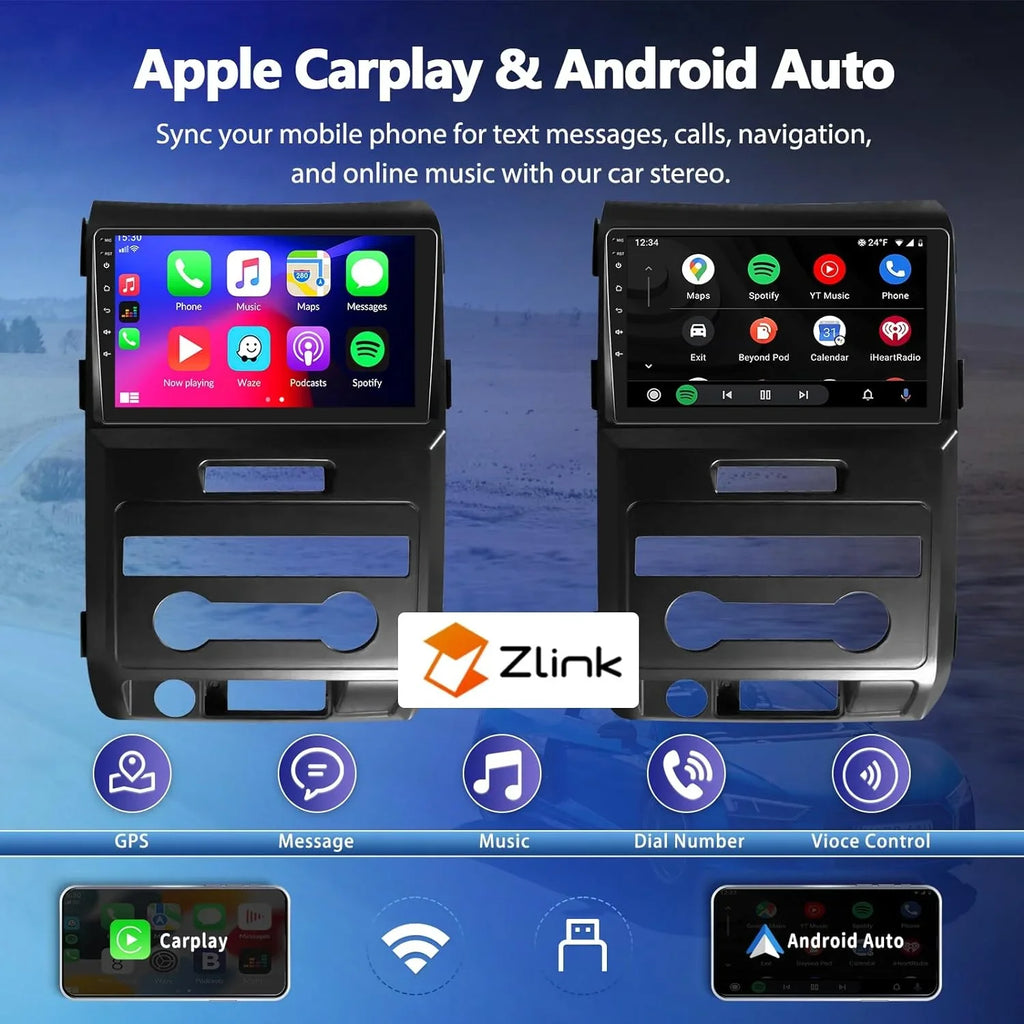 THONZER for  F150 SVT Raptor 2009 2010 2011 2012 Radio, Android 11 Car Stereo with Wireless CarPlay Android Auto GPS Navigation 9” HD Touchscreen Bluetooth Car Radio with FM/WiFi Backup Camera&MIC
