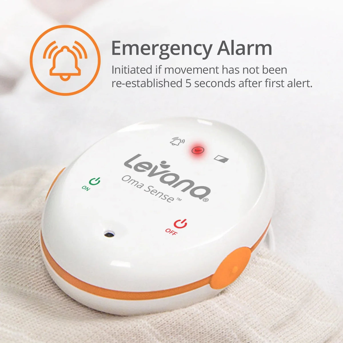 Levana Oma™ Sense Portable Baby Breathing Movement Monitor with Vibrations and Audible Alerts Designed to Stimulate Baby and Alert Parents