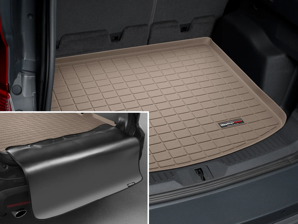 WeatherTech Cargo Trunk Liner with Bumper Protector matching with Escape, MKC - Behind 2nd Row Seating With Bumper Protector, Tan