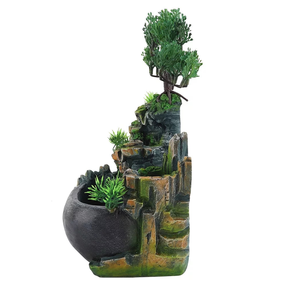 Mini Waterfall Desktop Fountain Zen Meditation Waterfall EU Plug 220V