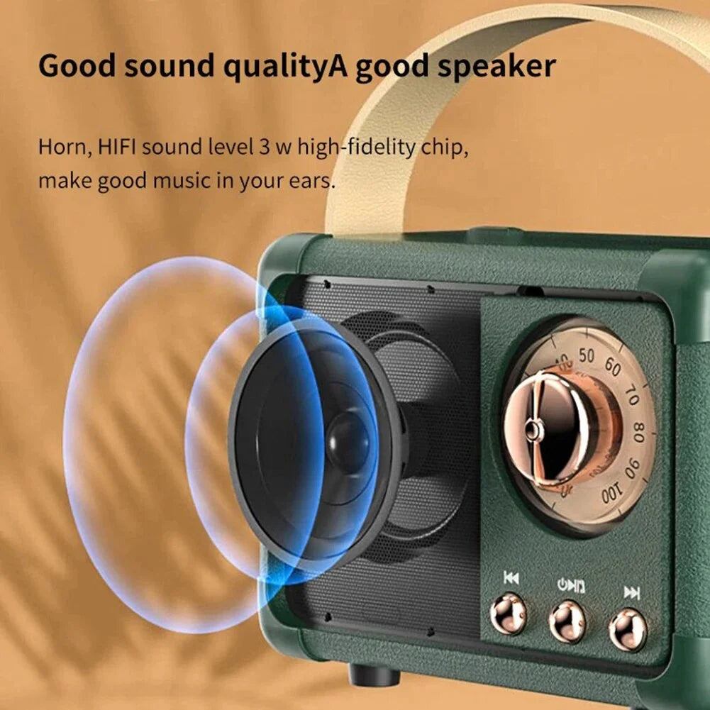 Outdoor Portable Mini Cute Creative Retro Radio High superior Smart Speaker Wireless Card Subwoofer Music Box