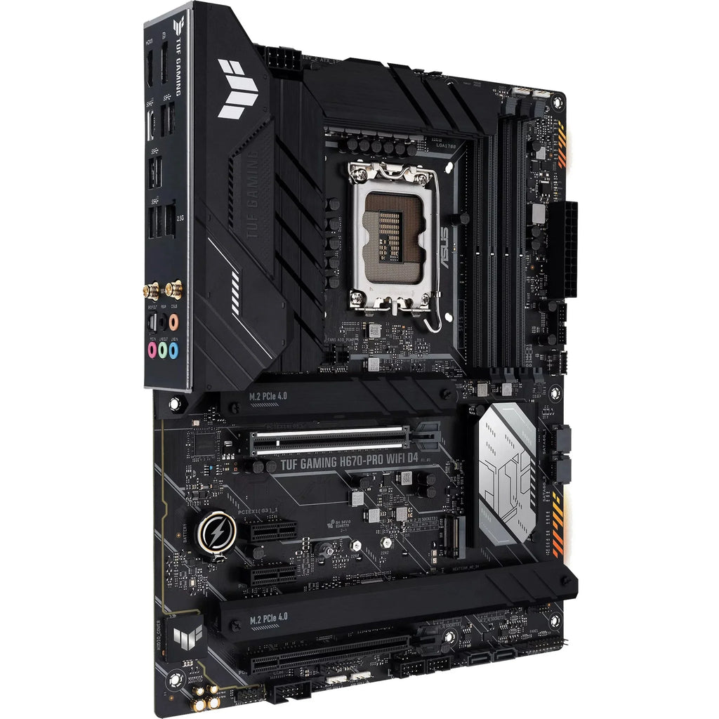 TUF GAMING H670-PRO WIFI D4 LGA 1700 ( 12th &13th Gen) ATX Gaming Motherboard (PCIe 5.0, DDR4, 14+1 DrMOS, 4xPCIe 4.0 M.2 Slots, WiFi 6, 2.5 Gb LAN, Front USB 3.2 Gen 1 Type-C)