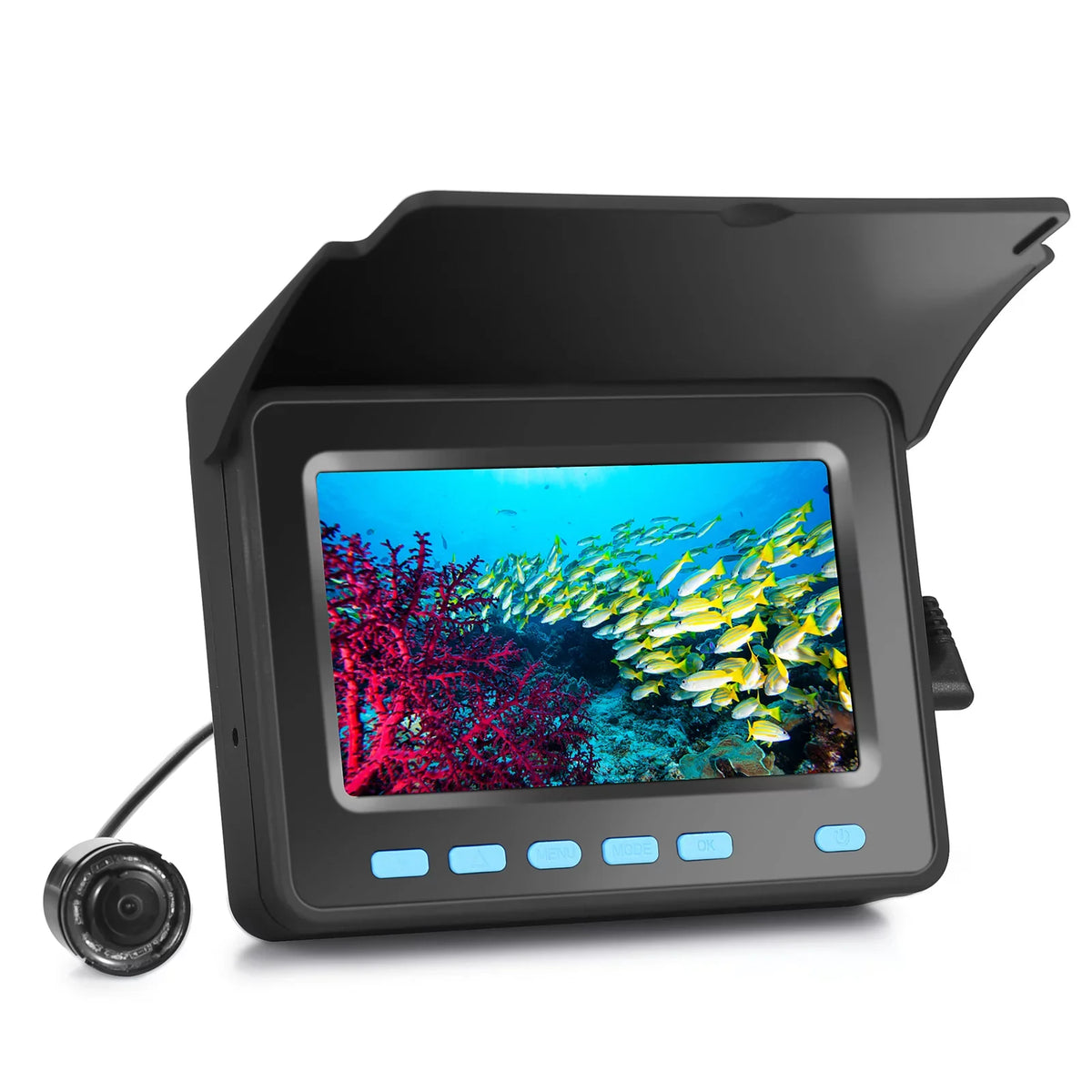 Walmeck 20M/30M 1200TVL Underwater Fishing Camera Fish Finder 4.3'' LCD 8PCS IR LED Night Vision Camera for Ice ship Fishing