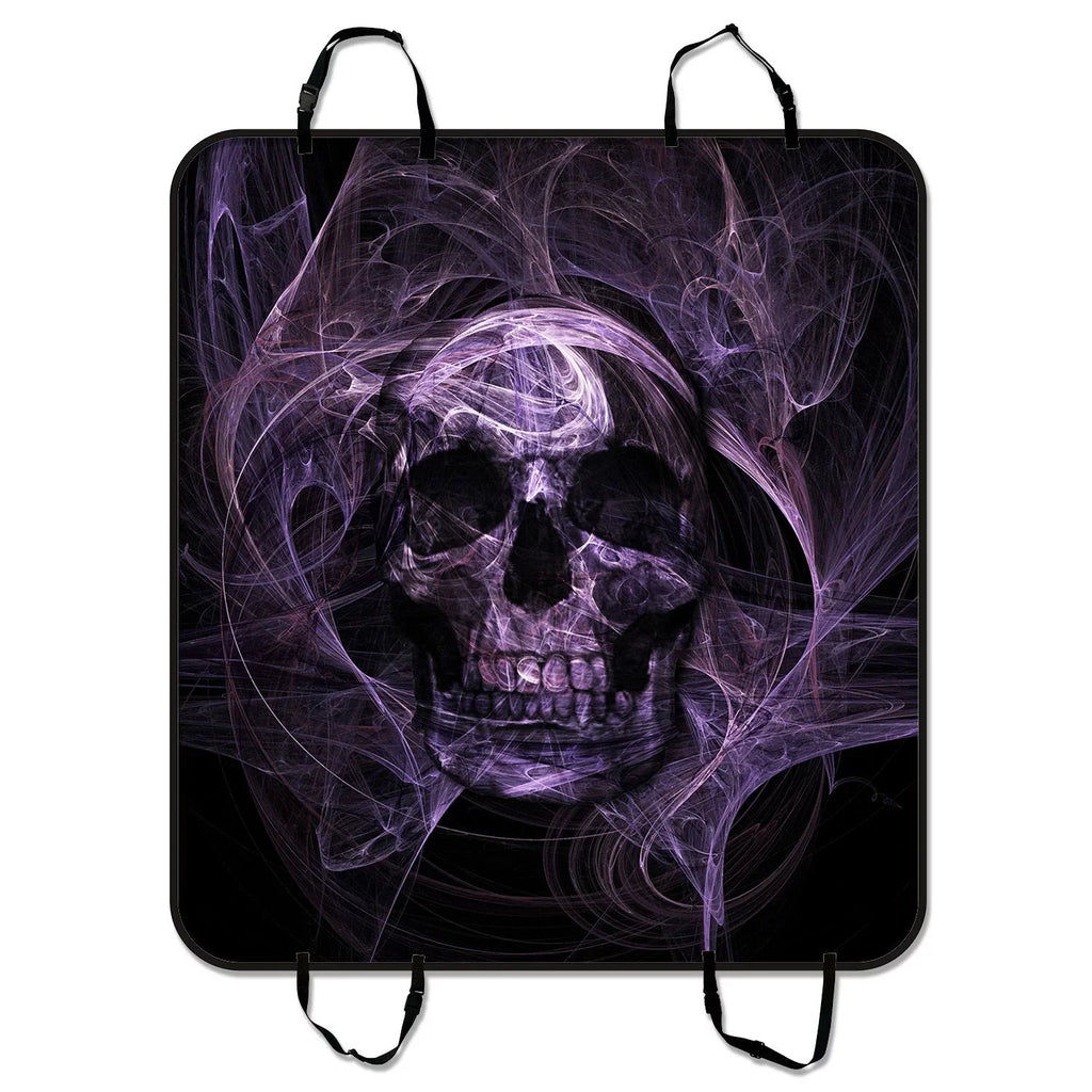 GCKG Purple Fluorescence Skull Pet Car Seat shield Dog Car Seat Mat Hammock Cargo Mat Trunk Mat For Cars Trucks and SUV 54x60 inches