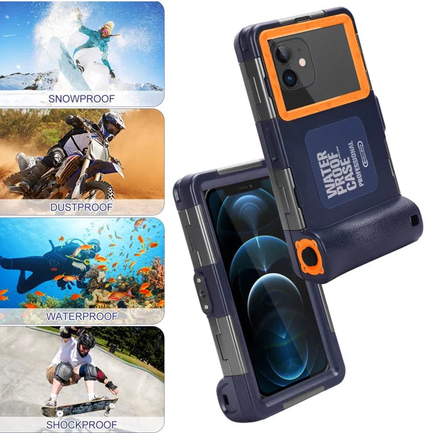 UrbanX Professional [15m/50ft] Swimming Diving Surfing Snorkeling Photo Video Waterproof Protective Case Underwater Housing for  W41+ And all Phones Up to 6.9 Inch LCD with Lanyard