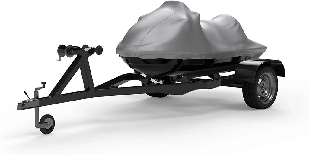 Weatherproof Jet Ski Covers for Yamaha EXR 2019 - Silver - High Sun Protection - All elements - Trailerable - Protects from Rain, Sun, UV Rays, and More! Includes Trailer Straps and Storage Bag