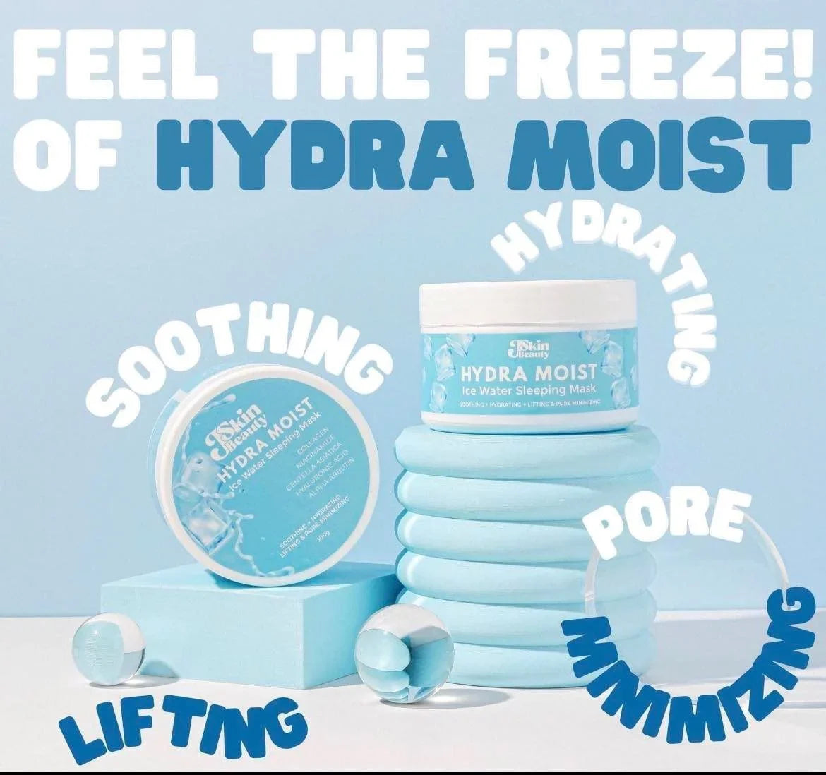 2 Jars J Skin Beauty Hydra Moist Ice liquid Sleeping Mask - NO EXPIRY DATES PRINTED