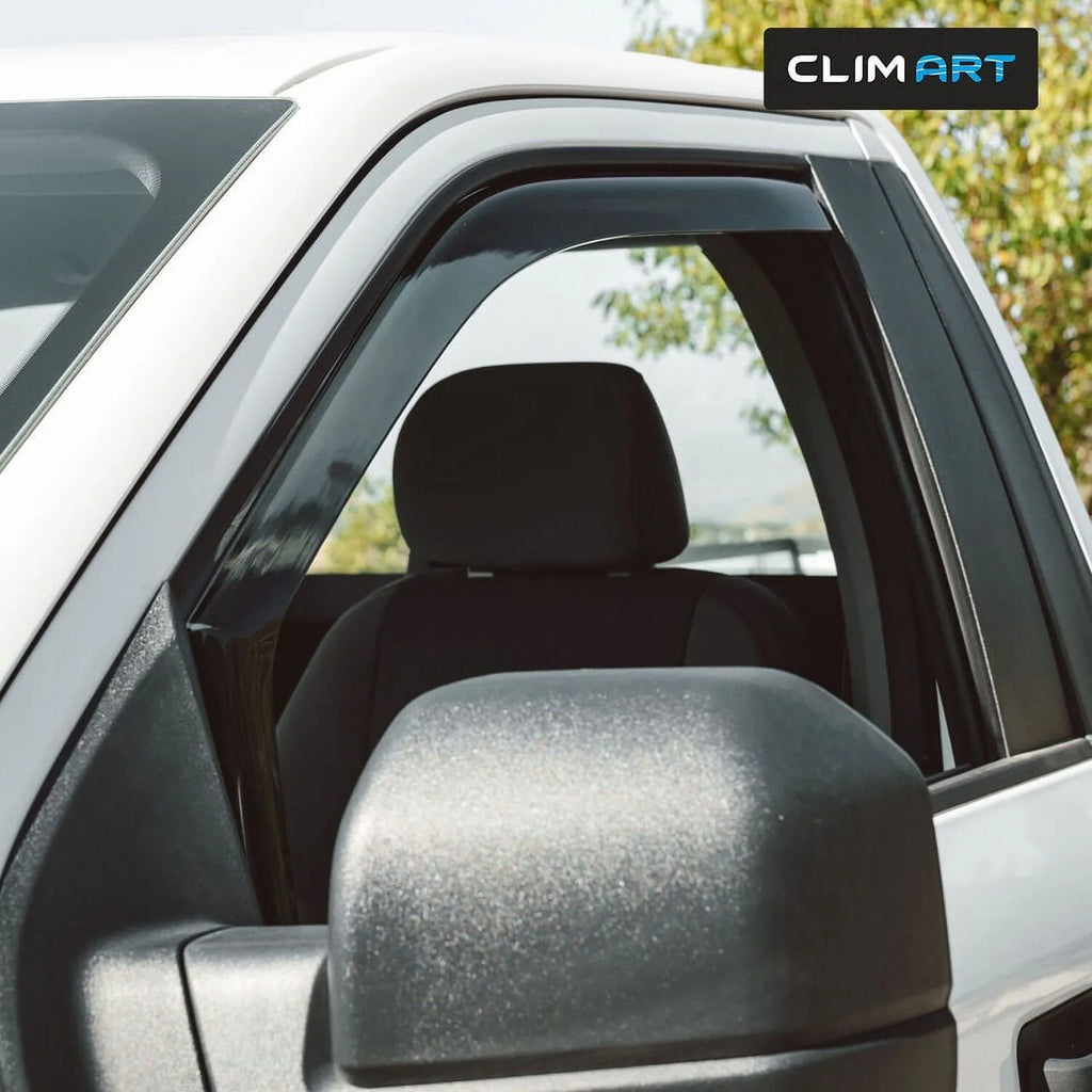 CLIM ART in-Channel Incredibly Durable Rain Guards for  F150 2015-2020 Regular Cab, Original Window Deflectors, Vent Window Visors, Vent Deflector, Dark Smoke Truck Accessories, 2 pcs- 315008LP