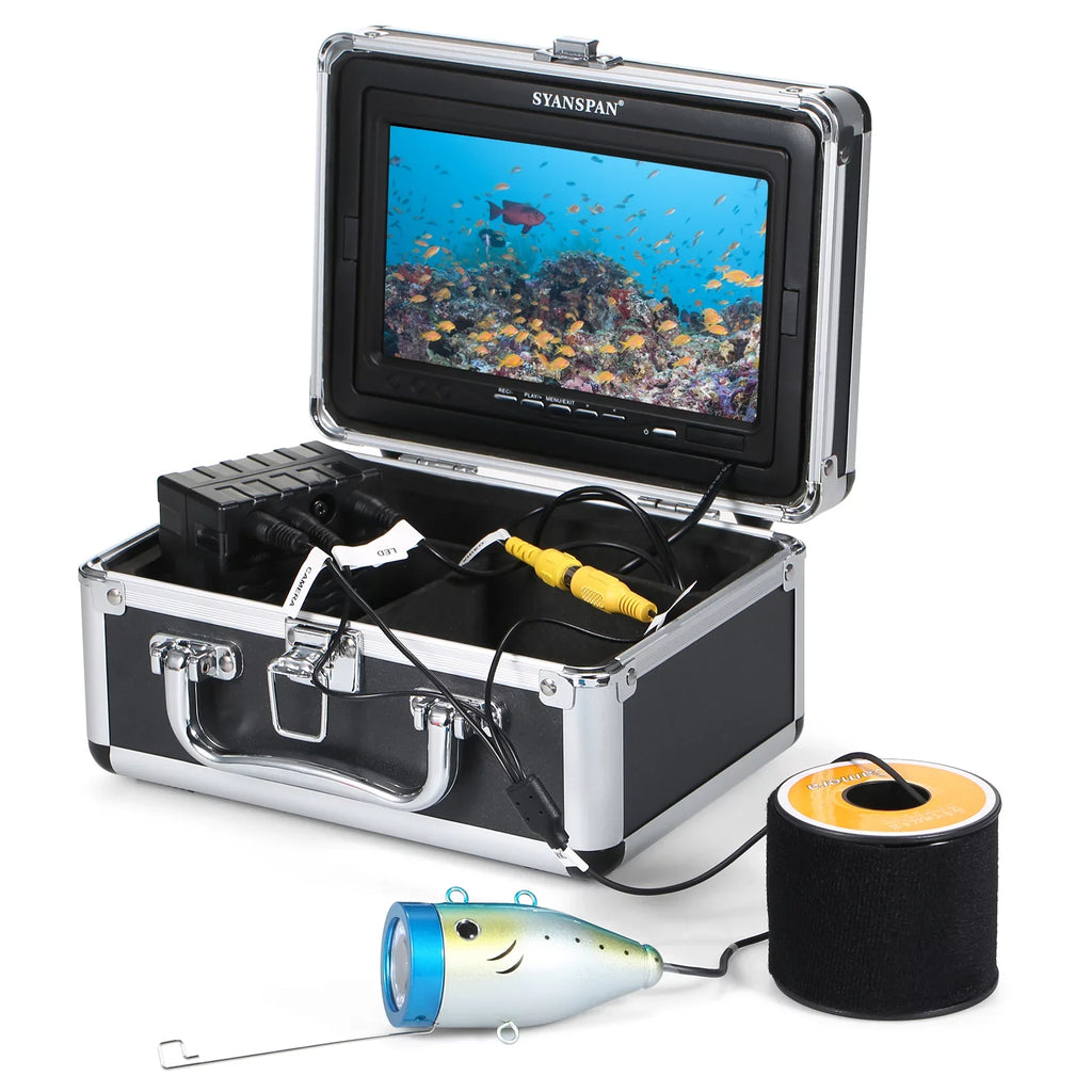 Pristin Underwater camera,15M/30M/50M Cable IP68 Waterproof Sea Lake IP68 Waterproof Sea Fish 12LEDs 7Inch/9Inch Camera Fish Sea Lake ship 7Inch/9Inch LCD Display LCD Display 15M/30M/50M 7 /9 LCD