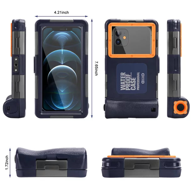 UrbanX Professional [15m/50ft] Swimming Diving Surfing Snorkeling Photo Video Waterproof Protective Case Underwater Housing for  W41+ And all Phones Up to 6.9 Inch LCD with Lanyard