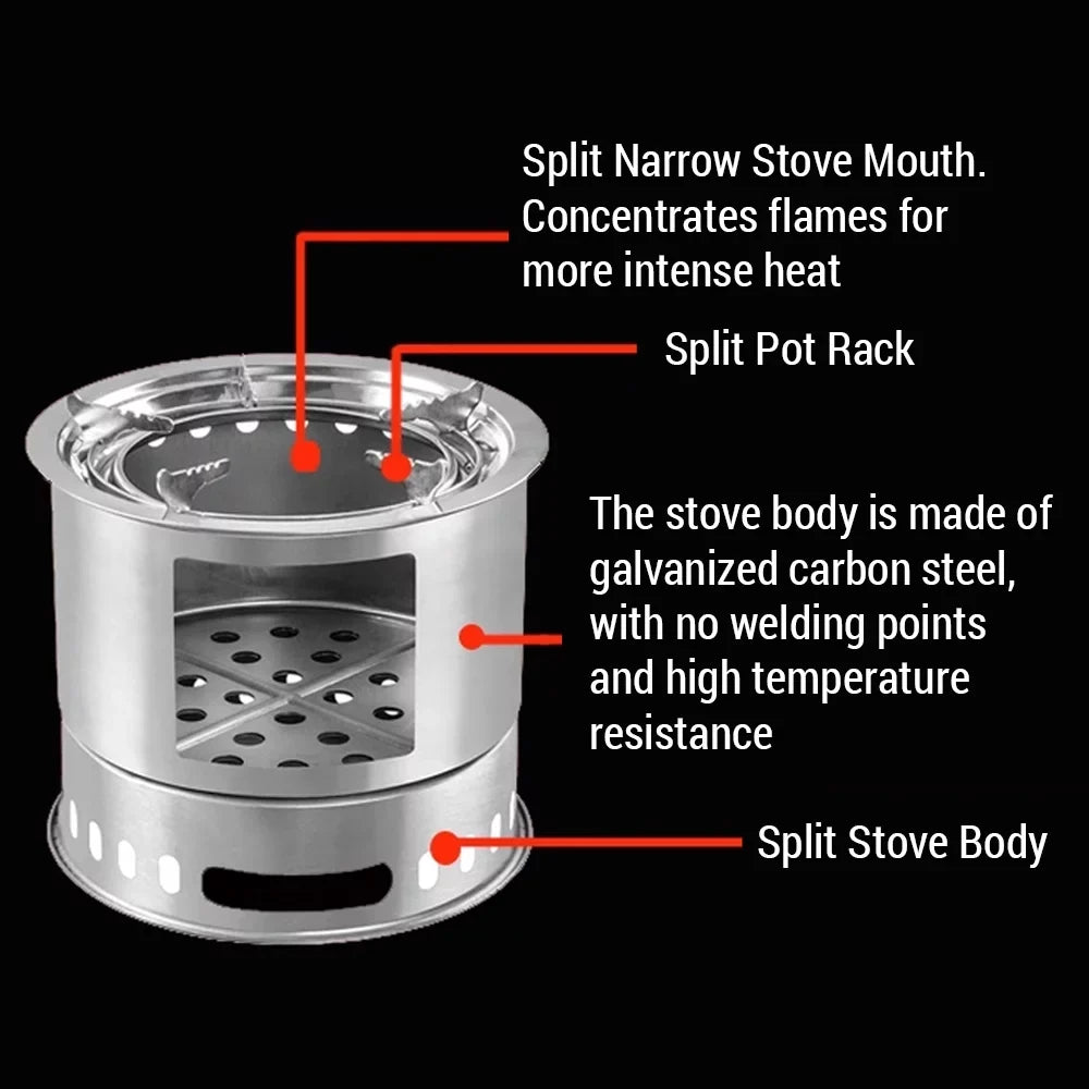Versatile Camping Stove by [Brand], Portable Wood Stove for Picnic Backpacking