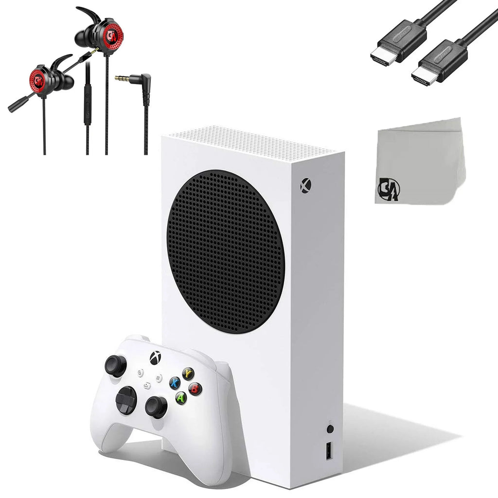 Xbox Series S 512GB white Gaming Console + Gaming Earbuds With Microphone BOLT AXTION Bundle Used