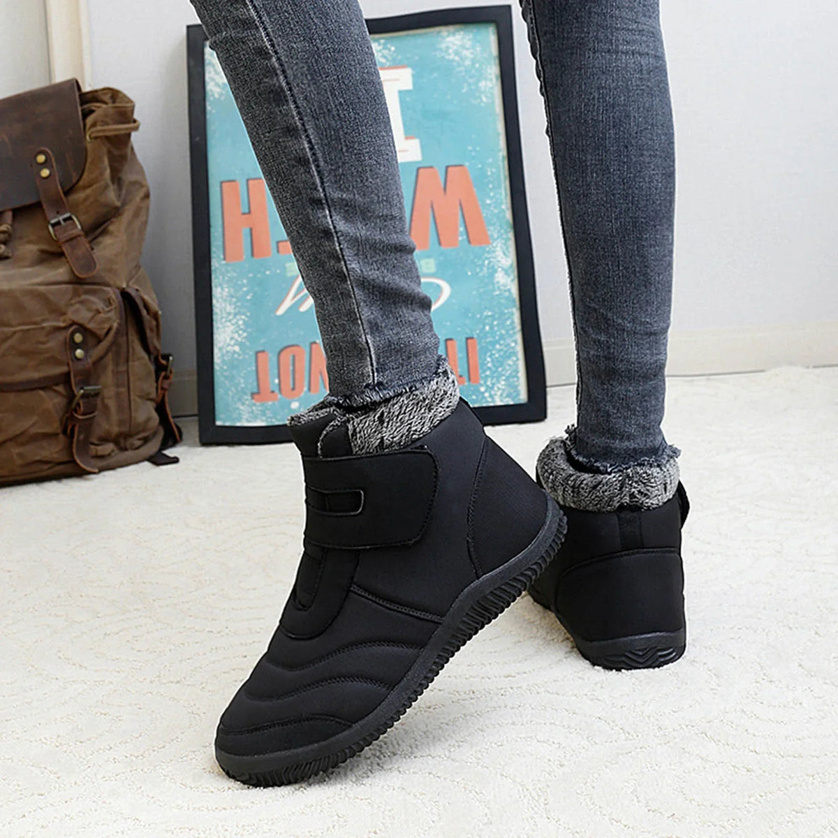 Women's Winter Plus Cotton Thickened High Top Casual Cotton Boots Outdoor Fashion Warm Snow Boots Winter Snow Boots Women liquid Proof Snow Boots for Women Size 12 Wide Width Women's Snow Boots Size 12