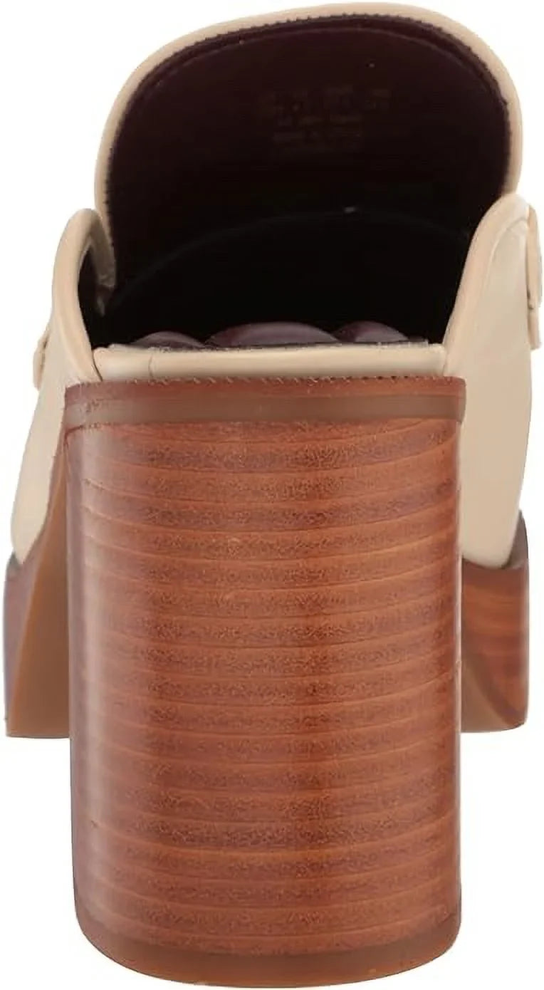 Franco Sarto Women's L-Katraclog Mules, Chiffon Beige, 9 M US
