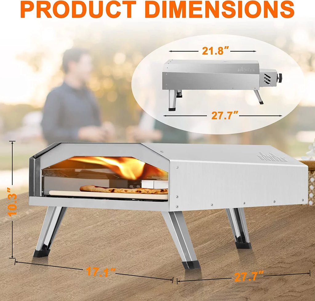 12 Gas Pizza Oven - Stainless Steel Outdoor Pizza Oven - Portable Gas Pizza Oven For Stone Baked Pizzas – excellent For Any Outdoor Kitchen