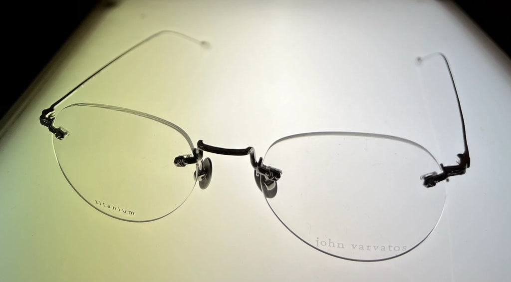 53mm. John Varvatos Rimless Round Mens Silver Metal Eyewear Frame V170
