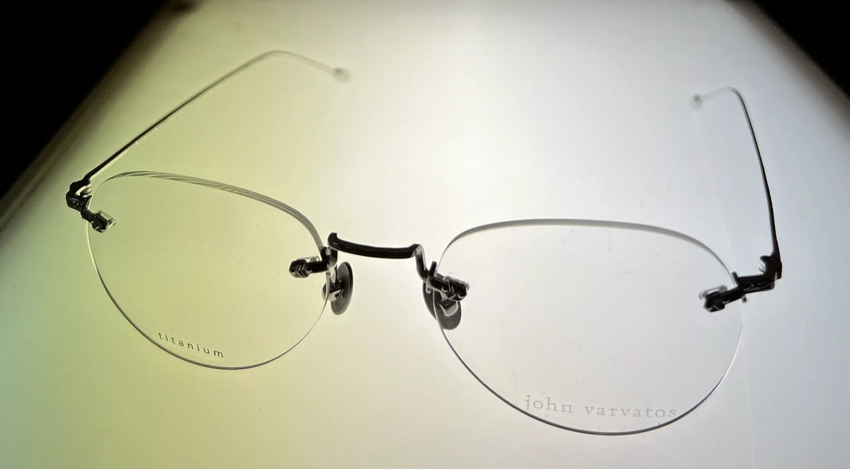 53mm. John Varvatos Rimless Round Mens Silver Metal Eyewear Frame V170