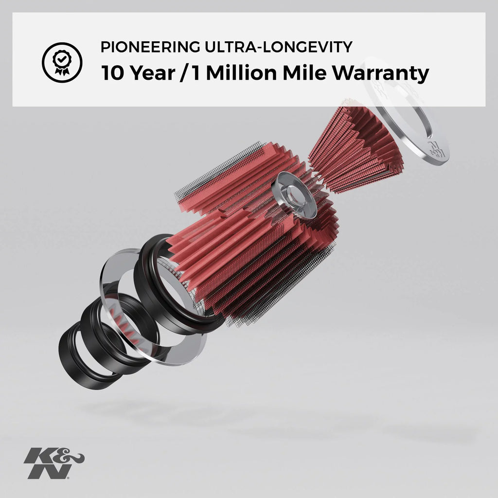 K&N Universal Clamp-On Air Filter: High Performance, Premium, Washable, Replacement Filter: Flange Diameter: 6 In, Filter Height: 6 In, Flange Length: 0.625 In, Shape: Round Tapered, RU-5173