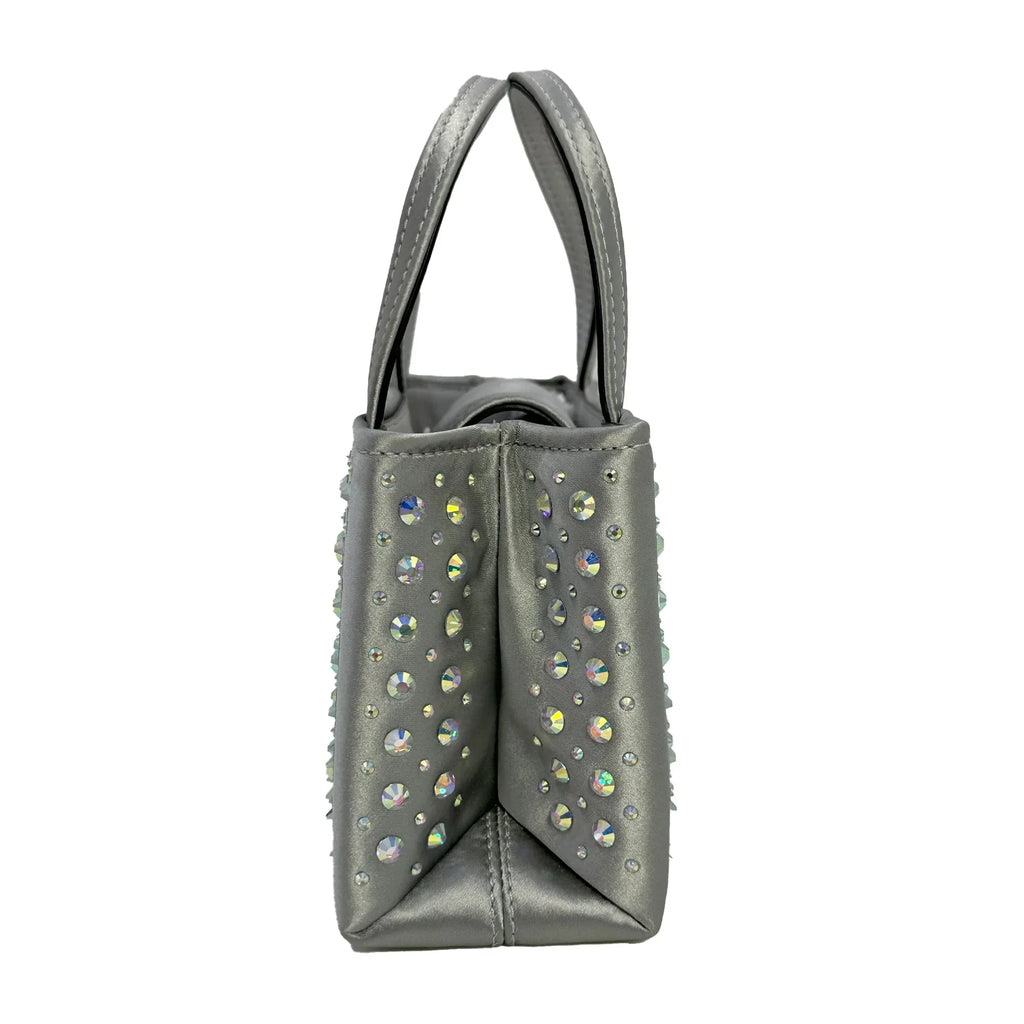 Kate Spade Sam Icon Crystal Embellished Fabric Mini Tote - Platinum Grey