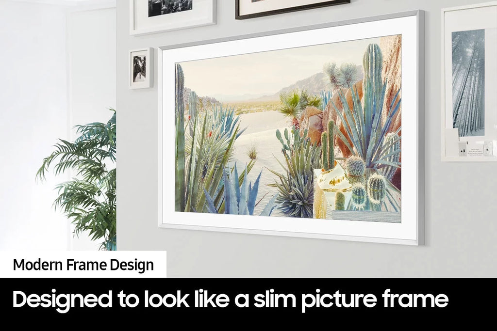 85-Inch Class QLED 4K LS03B Series The Frame Quantum HDR Smart TV with a  85” The Frame Customizable Bezel for TV, Modern White, VG-SCFA85WTBZA (2022)
