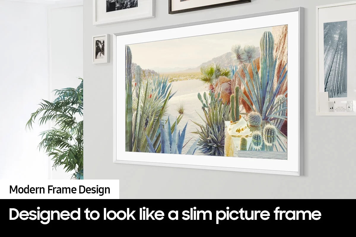85-Inch Class QLED 4K LS03B Series The Frame Quantum HDR Smart TV with a  85” The Frame Customizable Bezel for TV, Modern White, VG-SCFA85WTBZA (2022)