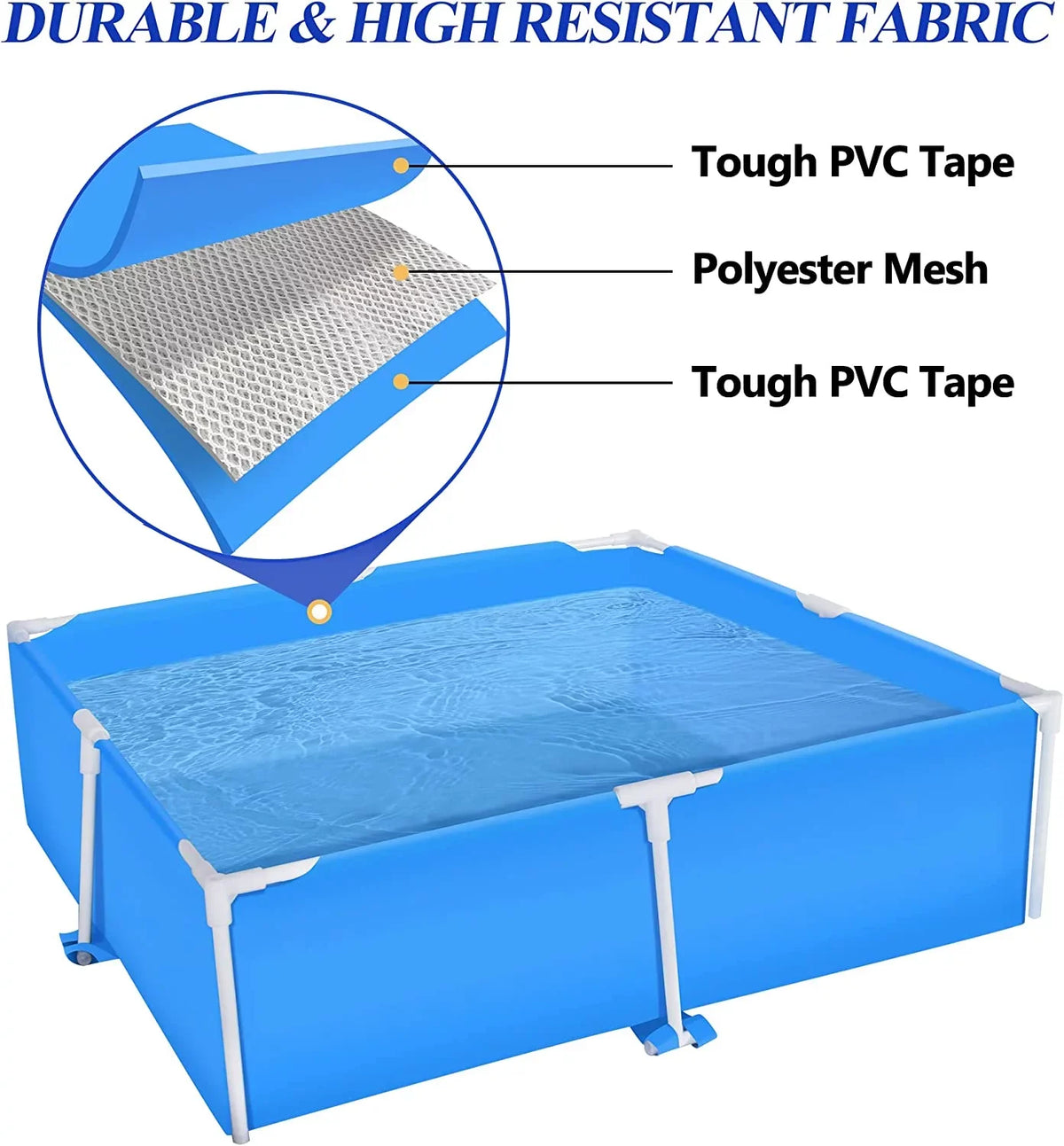 COVERONICS 59x59 Metal Frame Pool Summer - COVERONICS Swimming Pool for Summer moisture Play, Outdoor Indoor Pool Ball/Sand Pit for Backyard Party