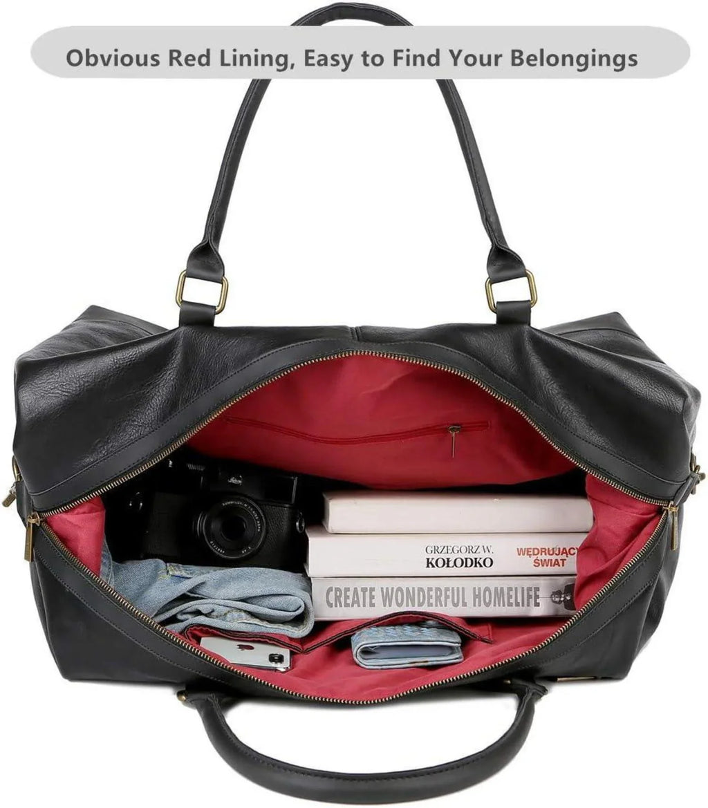 20 Leather Overnight Travel Duffel Bag. FR Fashion Co