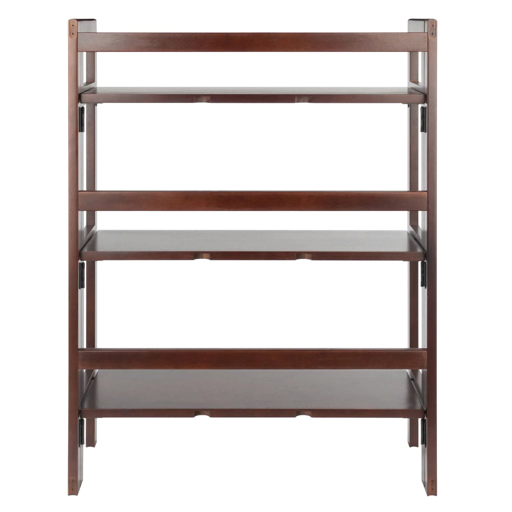 Winsome Wood Terry 3-Tier Foldable Shelf, Stackable, Walnut Finish