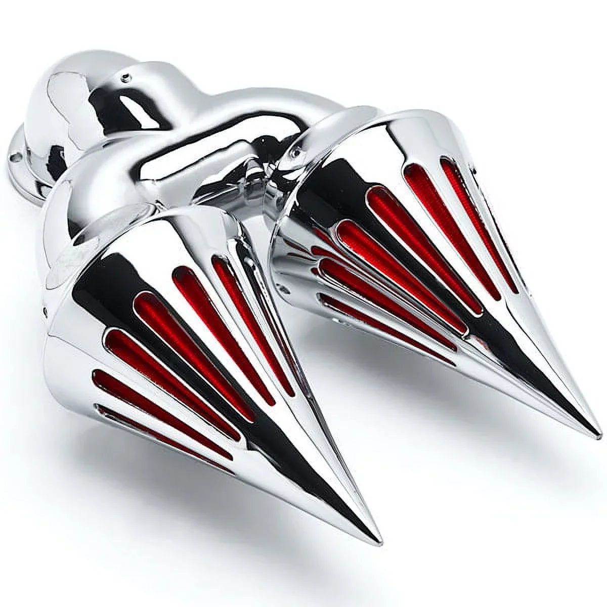 Krator Chrome Dual Spike Intake Air Cleaner Filter Kit appropriate with Harley-Davidson Dyna Custom Applications