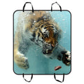 GCKG Fierce King Of Forest Tiger Swimming To A Meat Pet Car Seat protector Dog Car Seat Mat Hammock Cargo Mat Trunk Mat For Cars Trucks and SUV 54x60 inches